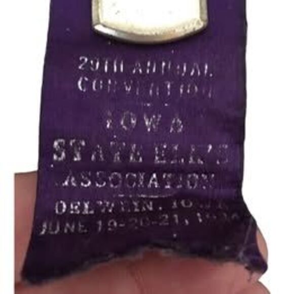 1934 Iowa Elks Lodge Ribbon Badge, 29th Annual State Convention, Oelwein - Picture 2 of 4